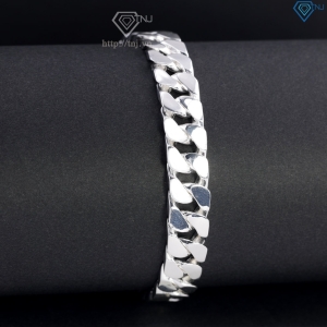 Lắc tay bạc nam mắt xích Cuban không đính đá 10mm LTA0237