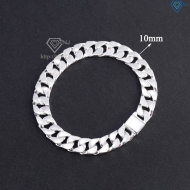 Lắc tay bạc nam mắt xích Cuban không đính đá 10mm LTA0237