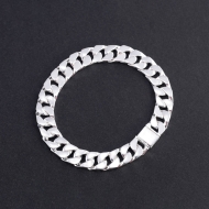 Lắc tay bạc nam mắt xích Cuban không đính đá 10mm LTA0237