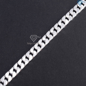 Lắc tay bạc nam mắt xích Cuban không đính đá 10mm LTA0237