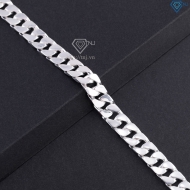 Lắc tay bạc nam mắt xích Cuban không đính đá 10mm LTA0237
