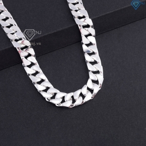 Lắc tay bạc nam mắt xích Cuban không đính đá 10mm LTA0237