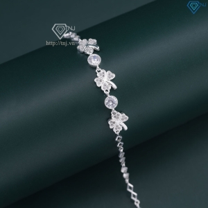 Quà valentine cho bạn gái lắc tay bạc nữ hình cỏ 4 lá may mắn LTN0173