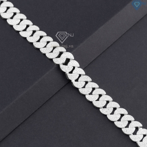 Lắc tay Cuban dạng mắt tròn đính đá phiên bản 11mm LTA0238