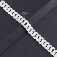 Lắc tay Cuban dạng mắt tròn đính đá phiên bản 11mm LTA0238