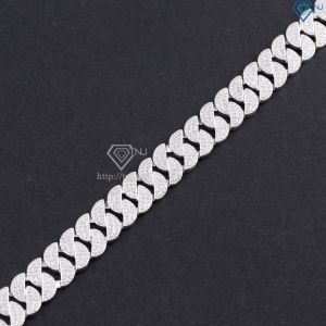 Lắc tay Cuban dạng mắt tròn đính đá phiên bản 11mm LTA0238