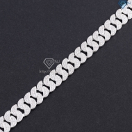 Lắc tay Cuban dạng mắt tròn đính đá phiên bản 11mm LTA0238