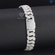 Lắc tay Cuban dạng mắt tròn đính đá phiên bản 11mm LTA0238