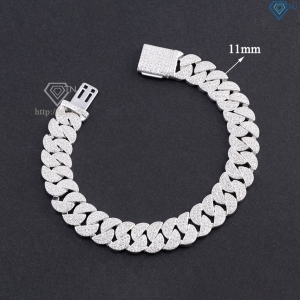 Lắc tay Cuban dạng mắt tròn đính đá phiên bản 11mm LTA0238