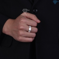 Nhẫn nam bạc đính đá chìm bản nhỏ NNA0893