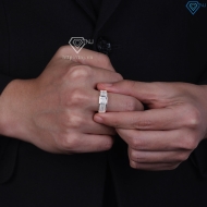 Nhẫn nam bạc đính đá chìm bản nhỏ NNA0893