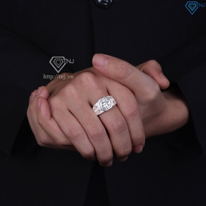 Nhẫn bạc nam hình kim tiền đính đá NNA0895- Trang Sức TNJ