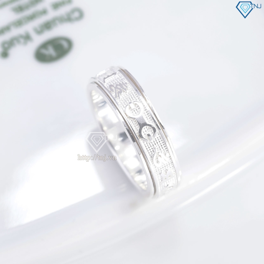 Nhẫn bạc nam Om Mani Padme Hum xoay bản nhỏ NNA0883 - Trang sức TNJ