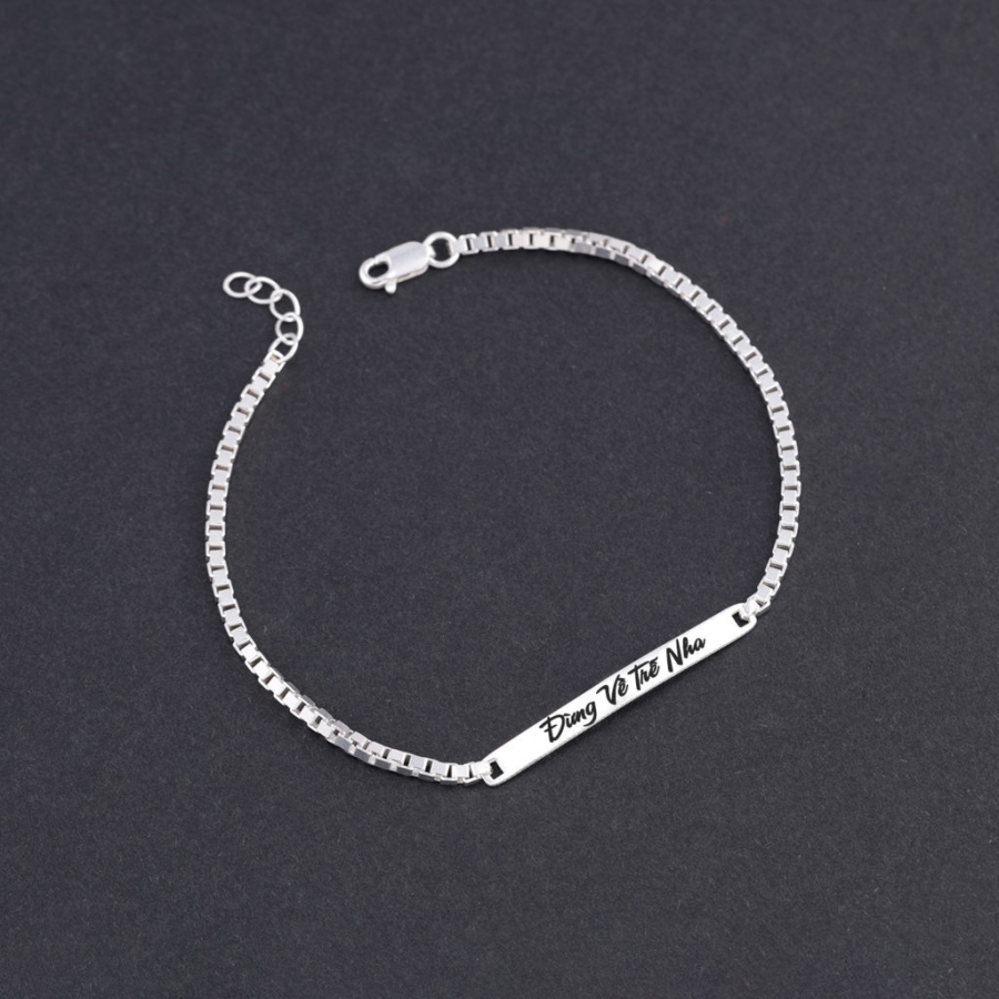 Lắc tay bạc nam khắc tên theo yêu cầu LTA0240