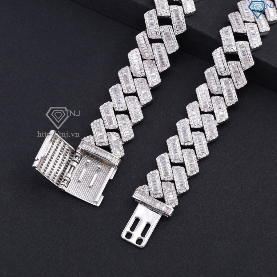 Lắc tay nam Cuban đính full kim cương Moissanite cao cấp LTAM0015