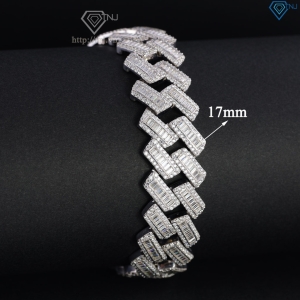 Lắc tay nam Cuban đính full kim cương Moissanite cao cấp LTAM0015