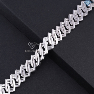 Lắc tay nam Cuban đính full kim cương Moissanite cao cấp LTAM0015