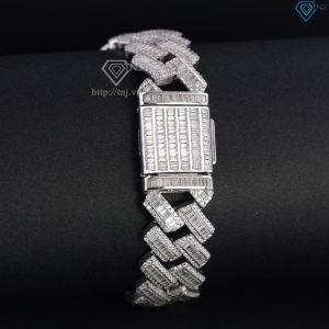 Lắc tay nam Cuban đính full kim cương Moissanite cao cấp LTAM0015