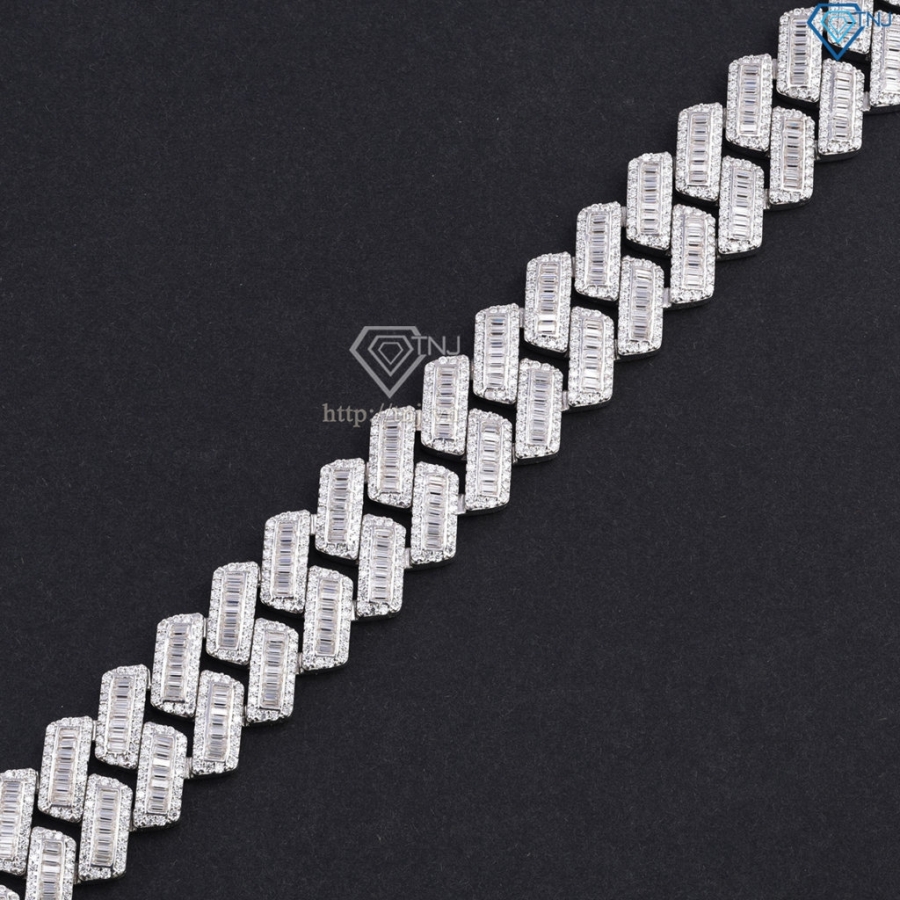 Lắc tay nam Cuban đính full kim cương Moissanite cao cấp LTAM0015