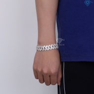 Lắc tay nam Cuban đính full kim cương Moissanite cao cấp LTAM0015