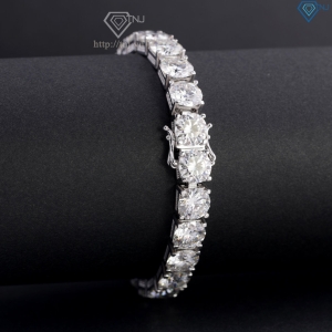 Lắc tay bạc nam Tennis đính full kim cương Moissanite 8mm LTAM0016