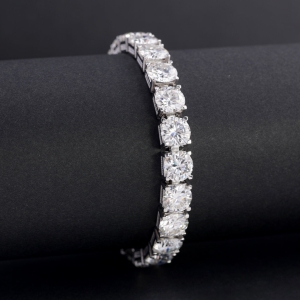 Lắc tay bạc nam Tennis đính full kim cương Moissanite 8mm - Kiểm định GRA LTAM0016