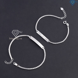 Vòng tay đôi bạc vòng tay cặp bạc khắc chữ cái theo yêu cầu LTD0067