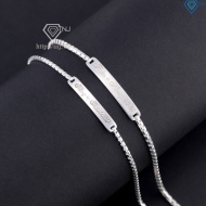 Vòng tay đôi bạc vòng tay cặp bạc khắc chữ cái theo yêu cầu LTD0067