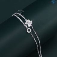 Lắc tay bạc nữ cỏ 4 lá may mắn dây kép LTN0459 - Trang Sức TNJ