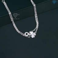 Lắc tay bạc nữ cỏ 4 lá may mắn dây kép LTN0459 - Trang Sức TNJ