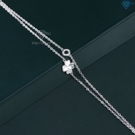 Lắc tay bạc nữ cỏ 4 lá may mắn dây kép LTN0459 - Trang Sức TNJ