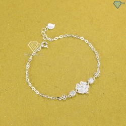 Quà 8 3 cho người yêu lắc tay nữ hình cỏ 4 lá đính kim cương LTNM0007