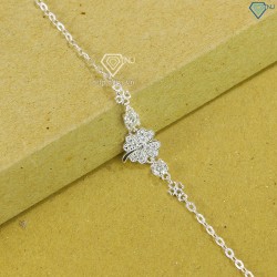 Quà 8 3 cho người yêu lắc tay nữ hình cỏ 4 lá đính kim cương LTNM0007