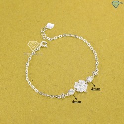Quà 8 3 cho người yêu lắc tay nữ hình cỏ 4 lá đính kim cương LTNM0007