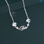 Quà 8 3 cho ngườ yêu lắc tay bạc nữ hình cỏ 4 lá khắc tên LTN0441