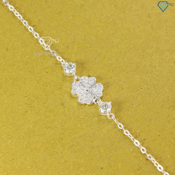 Quà 8 3 cho người yêu lắc tay cỏ 4 lá đính full kim cương LTNM0004