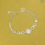 Quà 8 3 cho người yêu lắc tay cỏ 4 lá đính full kim cương Moissanite d