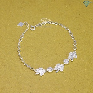 Quà 8 3 cho người yêu lắc tay cỏ 4 lá may mắn full Moissanit LTNM0011