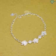 Quà 8 3 cho người yêu lắc tay cỏ 4 lá may mắn full Moissanit LTNM0011