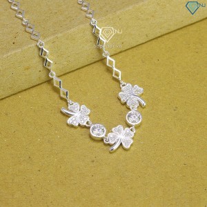 Quà 8 3 cho người yêu lắc tay cỏ 4 lá may mắn full Moissanit LTNM0011