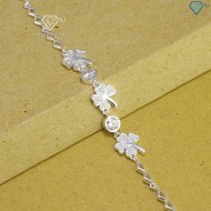 Quà 8 3 cho người yêu lắc tay cỏ 4 lá may mắn full Moissanit LTNM0011