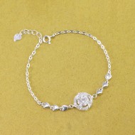 Lắc tay bạc nữ mặt tròn đính kim cương Moissanite 7.0mm - Kiểm định GRA LTNM0019