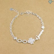 Quà 8 3 cho người yêu lắc tay cỏ 4 lá đính full kim cương LTNM0015