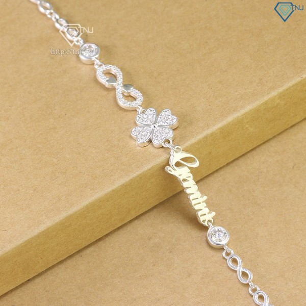 Quà 8 3 cho người yêu lắc tay cỏ 4 lá đính full kim cương LTNM0015