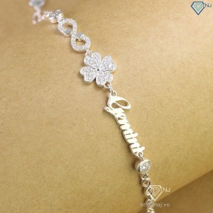 Quà 8 3 cho người yêu lắc tay cỏ 4 lá đính full kim cương LTNM0015