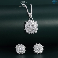 Quà 8 3 cho mẹ bộ trang sức bạc đính đá sang trọng BTS0038