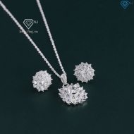 Quà 8 3 cho mẹ bộ trang sức bạc đính đá sang trọng BTS0038