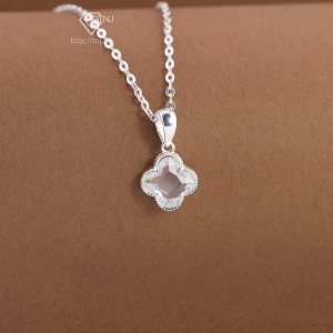 Dây chuyền bạc cỏ 4 lá đính đá trắng DCN0803 - Trang sức TNJ