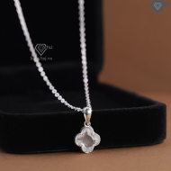 Dây chuyền bạc cỏ 4 lá đính đá trắng DCN0803 - Trang sức TNJ