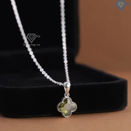 Dây chuyền bạc cỏ 4 lá đính đá xanh lá DCN0803 - Trang sức TNJ